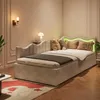 ProximaX Canapé et lit d'enfant en velours beige (90 x 200 Voir les images du produit 10