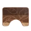 Badteppich Set 3-TLG. Braun/Beige Leaves - rutschfest & Produktbild-Vorschau 9