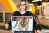 MuchoWow® Laptop Aufkleber Sticker Cover Tiger - Schnee - Produktbild-Vorschau 5