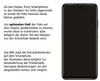 An illustration of a smartphone with a protective film outline, accompanied by explanatory text. Produktbild-Vorschau