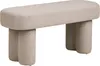 A beige upholstered bench with four cylindrical legs, shown against a white background. Podgląd zdjęcia produktu