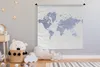 MuchoWow® Wandteppich Wandbehang Weltkarte - Blau - Produktbild-Vorschau 3