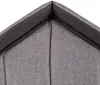 A close-up view of the top corner of a gray fabric pet bed, showing a zipper closure. Produktbild-Vorschau