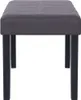 A studio shot of a gray upholstered bench with black legs. Náhled obrázku produktu