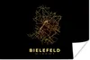 MuchoWow® Poster Bielefeld - Gold - Karte - Stadtplan 60x40 Produktbild-Vorschau 1