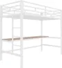 Łóżko loftowe Sweiko 90x200 cm, stolik z USB i gniazdkiem, Podgląd zdjęcia produktu 5