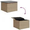 Gartenhocker mit Kissen Beige 55x55x37 cm Poly Rattan Produktbild-Vorschau 7