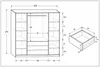 Sorento Kleiderschrank - Weiß, Lamellen Craft Gold - 200 x Produktbild-Vorschau 5