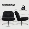 This image displays the dimensions and load capacity of a black chair, with illustrations showing the chair from different angles. Voir les images du produit