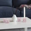 Kerzenständer Glas 3er Set Rosa Stabkerzen Teelichter Produktbild-Vorschau 8