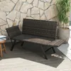 COSTWAY Gartenbank Polyrattan Liegefunktion, Gartensofa mit Produktbild-Vorschau 2