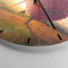 Wanduhr - Rund - Glasuhr - Baum Wiese Blume - 40x40cm - Produktbild-Vorschau 5