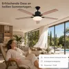 132 cm stropný ventilátor s osvetlením v drevenom dizajne, Náhľad obrázku produktu 4