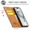 Kožené pouzdro pro iPhone 15, s funkcí stojánku a držákem Náhled obrázku produktu 4