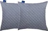 Two gray quilted pillows are shown side-by-side against a white background. Podgląd zdjęcia produktu