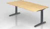 Schreibtisch Mika | Ahorn | Graues Gestell | BxT 200x100cm Produktbild-Vorschau 1