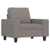 Sessel mit Hocker Taupe 60 cm Stoff Produktbild-Vorschau 3