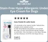 A product review for Bio-Groom Stain-Free Hypo-Allergenic Under Eye Cream for Dogs, featuring a product image and customer testimonial. Anteprima dell’immagine prodotto