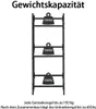 A diagram illustrating the weight capacity of a shelving unit. Produktbild-Vorschau