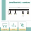 ZMH LED Plafonnier 4 flammes Noir Plafonnier Spots GU10 Voir les images du produit 2