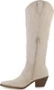 A single cream-colored cowboy boot is shown from the side against a white background. Produktbild-Vorschau