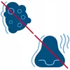 A graphic illustration showing a stylized representation of a virus or germ being blocked from a nose by a red diagonal line. Podgląd zdjęcia produktu