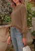 ASKSA Damen Pullover Laternenaermeln Strickpullover Produktbild-Vorschau 4