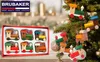 A set of wooden train ornaments in a box and on a Christmas tree. Podgląd zdjęcia produktu