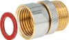 A close-up studio shot of a plumbing adapter and a red washer. Produktbild-Vorschau