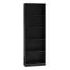 A tall, narrow, black bookshelf with five shelves against a white background. Produktbild-Vorschau