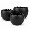 Keramik Ei Pflanzgefäß 20 cm – Gebrochenes Ei – Schwarz – Produktbild-Vorschau 1
