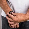 Herren Lederarmband Schwarz Geflochten Magnetverschluss, Produktbild-Vorschau 7