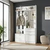 Merax garderobe met schoenenbank en spiegel, gangkast met Productafbeelding-voorbeeld 2