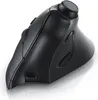 A black ergonomic vertical mouse is shown on a white background. Produktbild-Vorschau