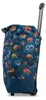 A side view of a floral patterned shopping roller bag with a telescopic handle extended. Produktbild-Vorschau