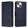 Leder Hülle für iPhone 15 Süße Katze Flip Case Brieftasche Produktbild-Vorschau 2