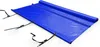 A blue pool cover with black straps is shown on a white background. Produktbild-Vorschau
