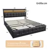 Letto imbottito INONEFT, modello boxspring, 160x200 cm, con Anteprima dell’immagine prodotto 2