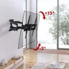 A TV wall mount is shown attached to a wall, with arrows indicating tilt angles. Anteprima dell’immagine prodotto