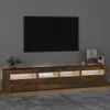 TV-Schrank mit LED-Leuchten Räuchereiche 210x35x40 cm Produktbild-Vorschau 2