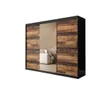 A three-door wardrobe with a mirrored center door and wood-effect panels. Produktbild-Vorschau