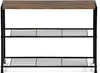 A shoe rack with a wooden top and two metal shelves against a white background. Náhled obrázku produktu