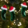 com-four®  3x Glas Christbaumschmuck als Gurke 11 cm - Produktbild-Vorschau 2