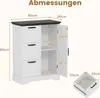 A diagram showing the dimensions of a white and brown cabinet. Anteprima dell’immagine prodotto