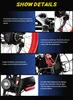 Collage of close-up images showcasing various features of an electric bicycle, with descriptive text for each feature. Produktbild-Vorschau