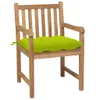 Gartenstühle 8 Stk. mit Hellgrünen Kissen Massivholz Teak Produktbild-Vorschau 3