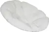 A white, circular cushion with tufted indentations, resembling a large seat cushion or a hanging chair pad. Produktbild-Vorschau