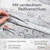 Bettwäsche 240x220 Baumwolle 3-teilig Bettbezug Grau-Weiß Produktbild-Vorschau 4
