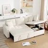 Divano angolare Merax, divano a L con funzione letto, box Anteprima dell’immagine prodotto 1