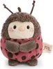 A plush toy ladybug with brown spots on a pink body, sitting on a white background. Produktbild-Vorschau